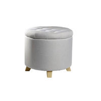 HOCKER Struktur, gesteppt Grau  - Grau, Design, Holz/Textil (45/41/45cm) - Echtwerk