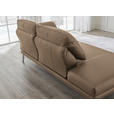 RÉCAMIERE in Echtleder Hellbraun  - Chromfarben/Hellbraun, Design, Leder/Metall (209/85-109/95-16cm) - Dieter Knoll