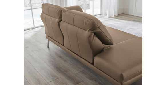 RÉCAMIERE in Echtleder Hellbraun - Chromfarben/Hellbraun, Design, Leder/Metall (209/85-109/95-16cm) - Dieter Knoll