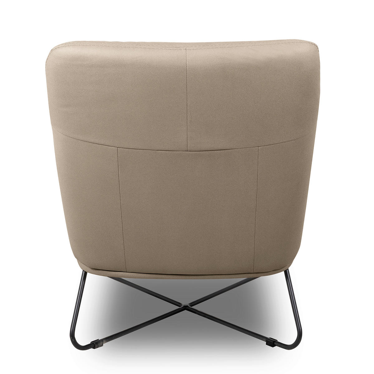 SESSEL in Lederlook Beige  - Beige/Schwarz, Design, Textil/Metall (67/87/74cm) - Livetastic