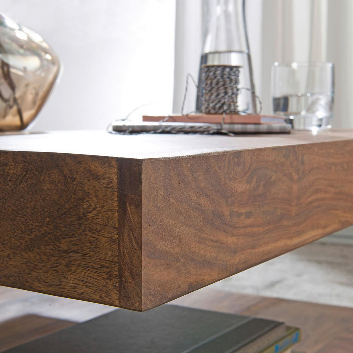 COUCHTISCH Sheesham massiv 90/90/40 cm quadratisch Sheeshamfarben  - Sheeshamfarben, Design, Holz (90/90/40cm) - MID.YOU