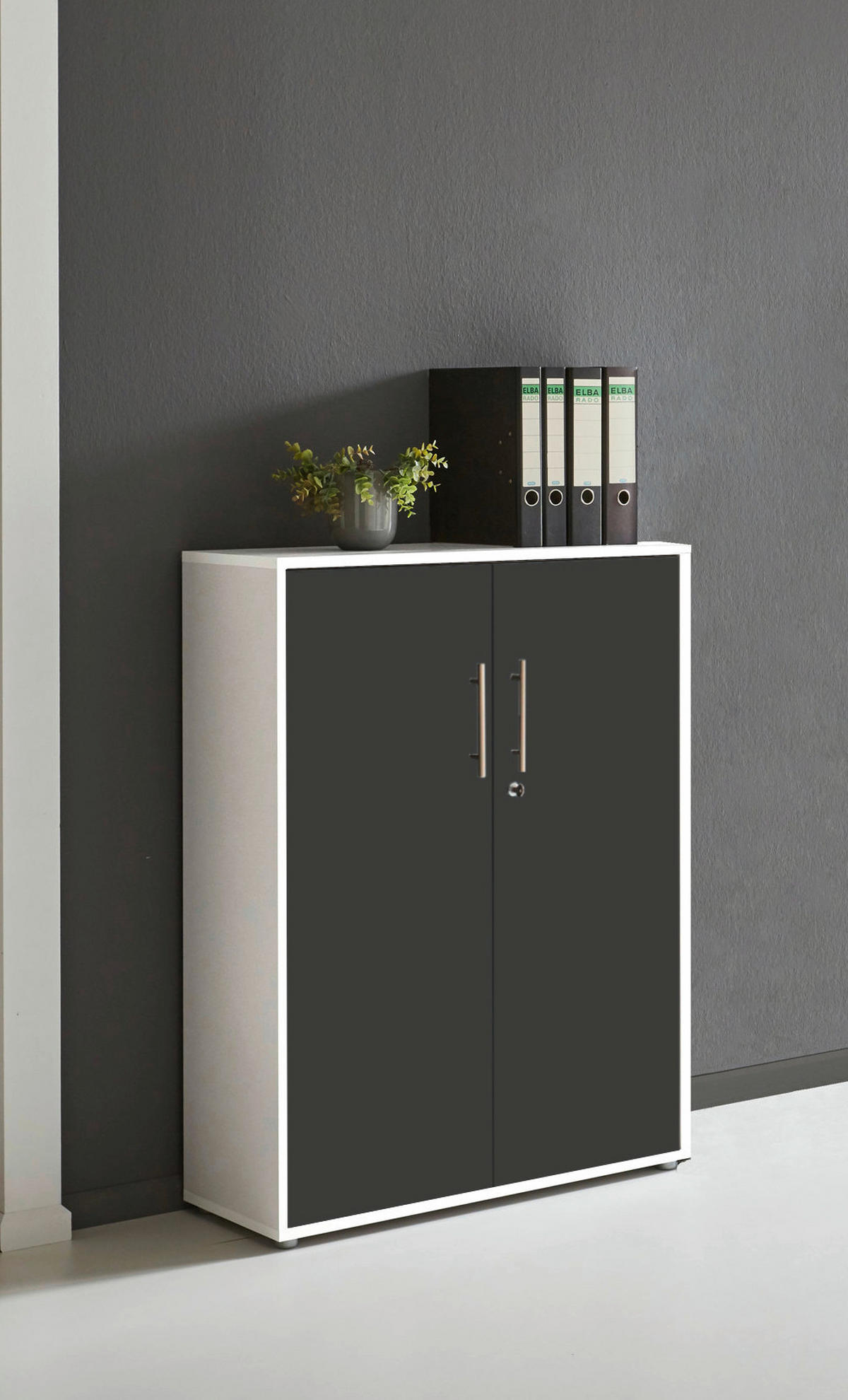 SKŘÍŇ NA ŠANONY, antracitová, bílá, 84,4/113,6/33 cm - bílá/antracitová, Lifestyle, kompozitní dřevo (84,4/113,6/33cm) - MID.YOU