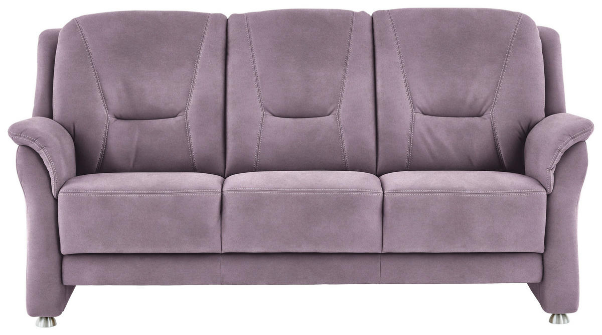 3-SITZER-SOFA in Mikrofaser Lila, Flieder  - Beige/Lila, KONVENTIONELL, Textil/Metall (198/100/89cm) - Beldomo Comfort