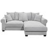 ECKSOFA Hellgrau Cord  - Hellgrau/Schwarz, KONVENTIONELL, Kunststoff/Textil (255/185cm) - Hom`in