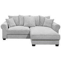 ECKSOFA in Cord Hellgrau  - Hellgrau/Schwarz, Konventionell, Kunststoff/Textil (255/185cm) - MID.YOU