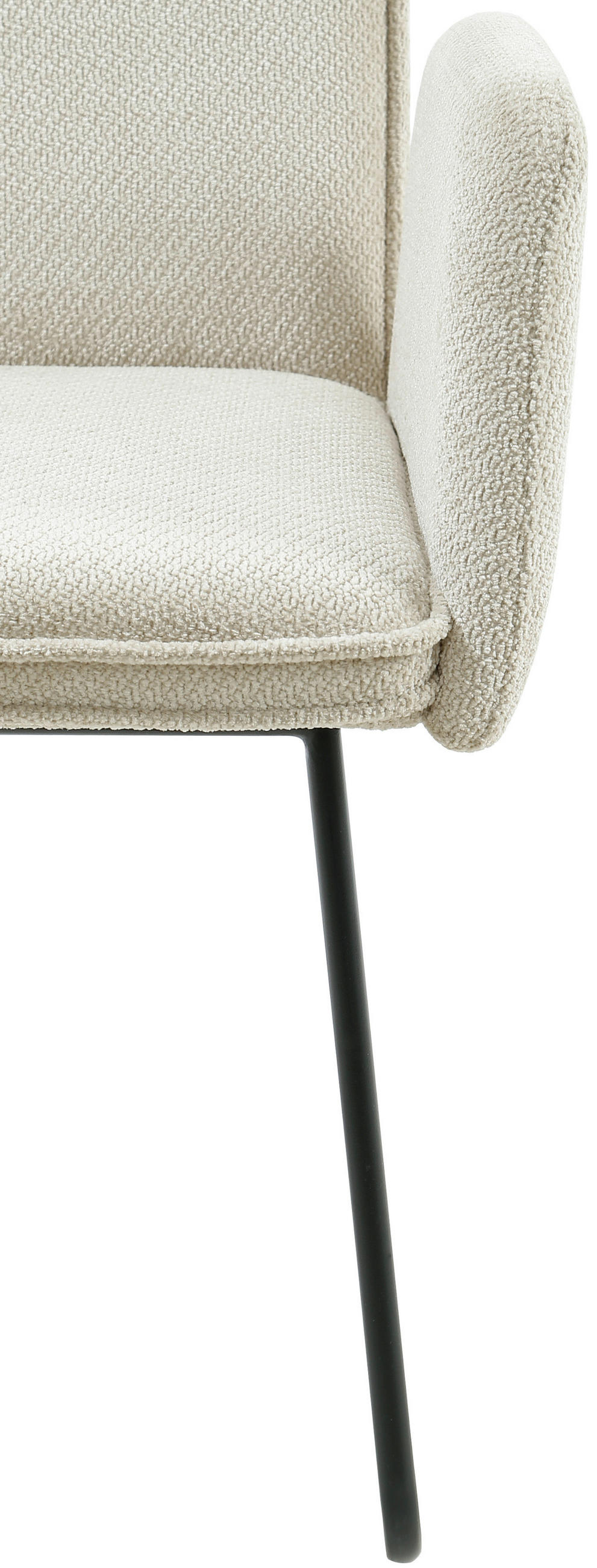 ARMLEHNSTUHL  in Eisen Webstoff  - Beige/Schwarz, Design, Textil/Metall (59/87,5/64,5cm) - Carryhome