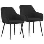 ARMLEHNSTUHL-SET 2 Stück  in Eisen Samt  - Schwarz, MODERN, Textil/Metall (56/82,5/61,5cm) - Novel