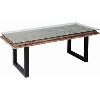 ESSTISCH in Holz, Glas 200/90/78 cm  - Schwarz/Naturfarben, Design, Glas/Holz (200/90/78cm) - Kare-Design