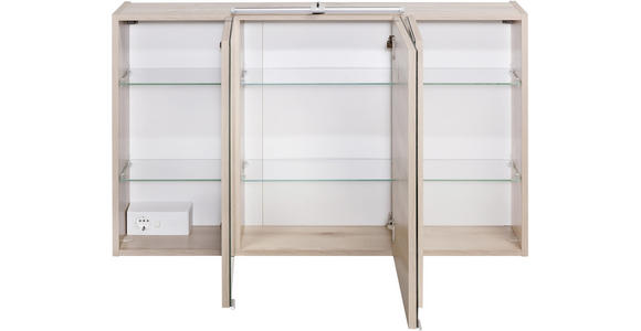 SPIEGELSCHRANK 100/64/20 cm  - Chromfarben/Buchefarben, KONVENTIONELL, Glas/Holzwerkstoff (100/64/20cm) - Xora