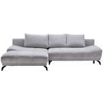 ECKSOFA  in Chenille Grau  - Schwarz/Grau, MODERN, Textil/Metall (182/290cm) - Hom`in