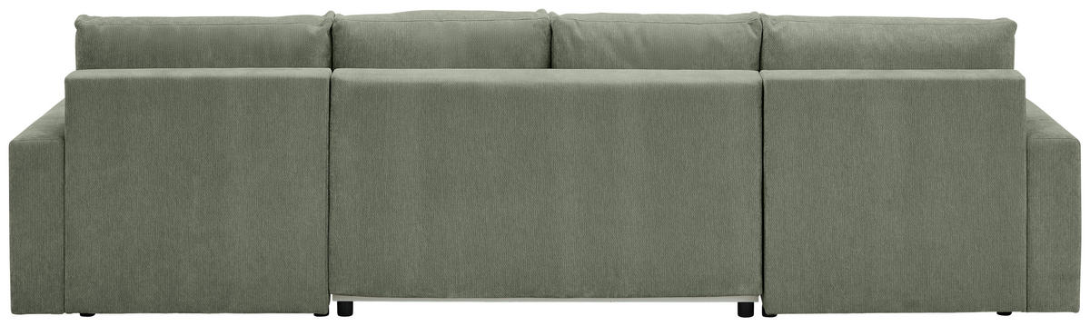 WOHNLANDSCHAFT Mintgrün Chenille  - Schwarz/Mintgrün, KONVENTIONELL, Kunststoff/Textil (140/328/140cm) - Ti'me