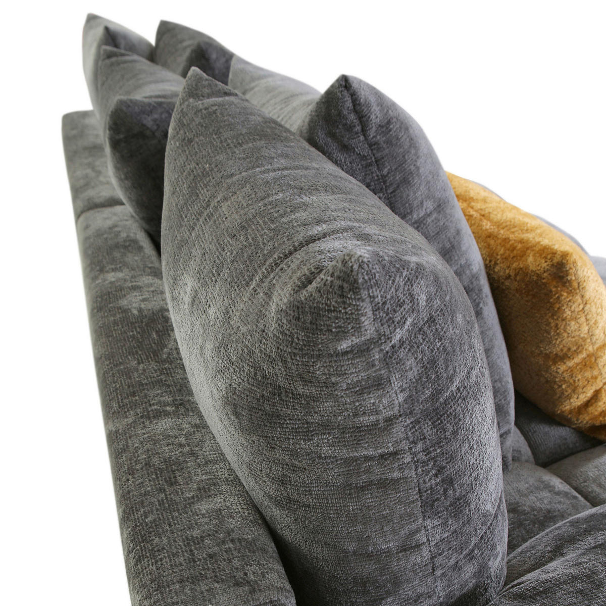 BIG SOFFA i chenille antracit  - svart/antracit, Design, textil/plast (265/67/130cm) - home24