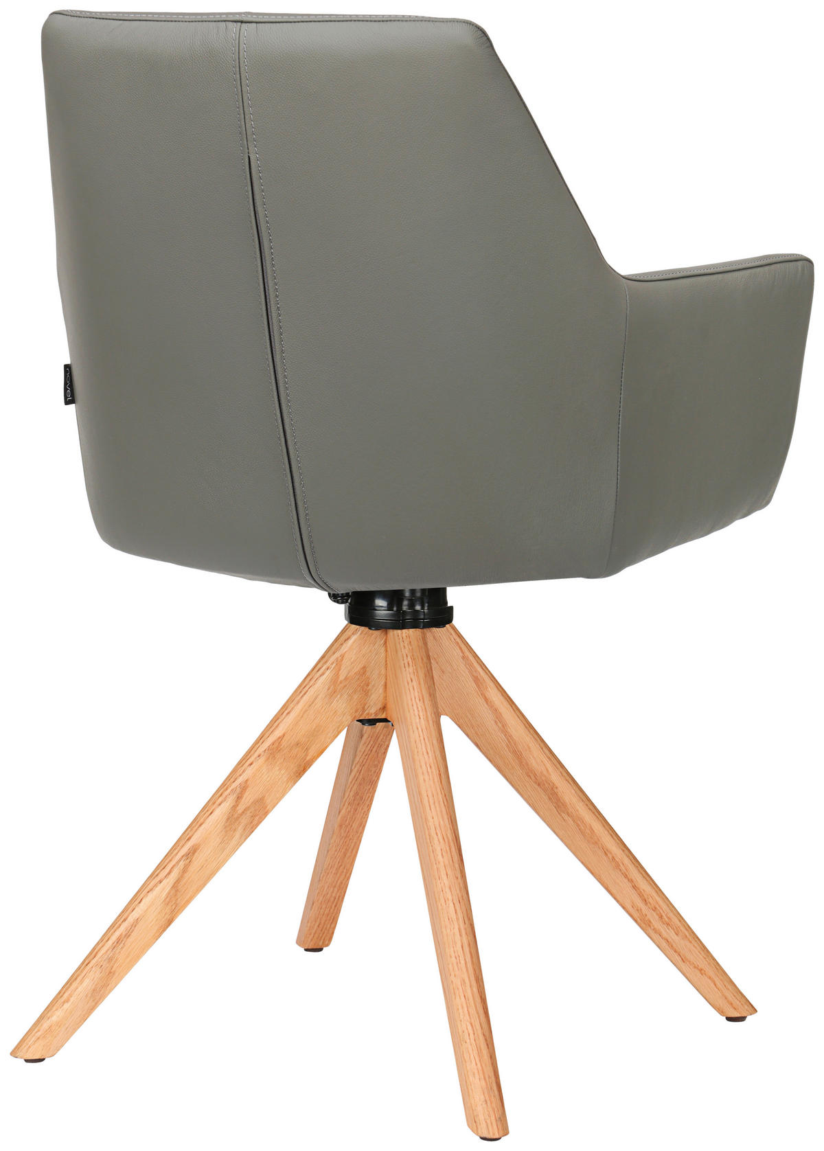 ARMLEHNSTUHL  in Echtleder pigmentiert  - Eichefarben/Anthrazit, KONVENTIONELL, Leder/Holz (59,5/87,5/63cm) - Novel