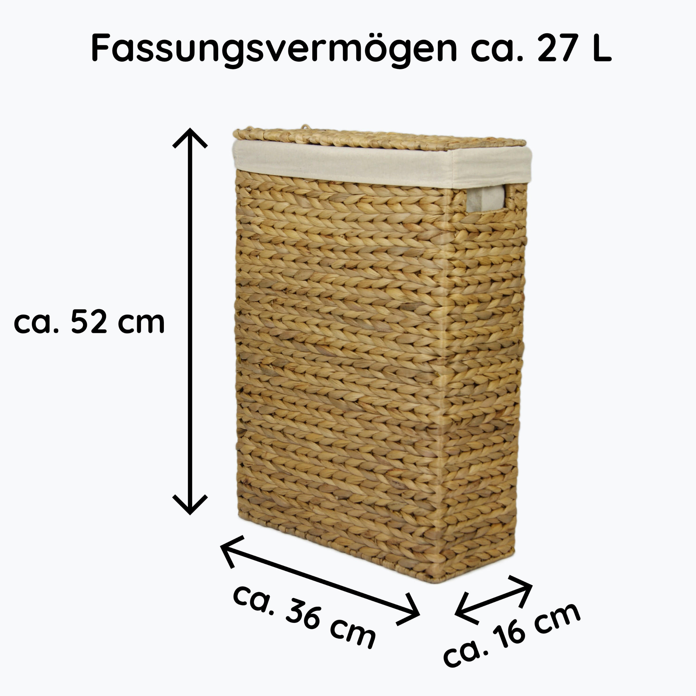 WÄSCHESAMMLER - Braun, Basics, Naturmaterialien (36/16/52cm)