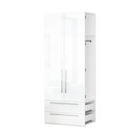 ORMAR SA KLASIČNIM VRATIMA  90/224/56 cm  - bela visoki sjaj/bela, Dizajnerski, pločasti materijal/plastika (90/224/56cm)