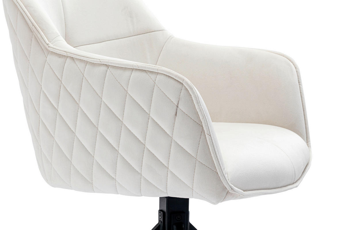 DREHSTUHL Samt Beige  - Beige/Schwarz, MODERN, Textil/Metall (59/83/60cm) - Livetastic