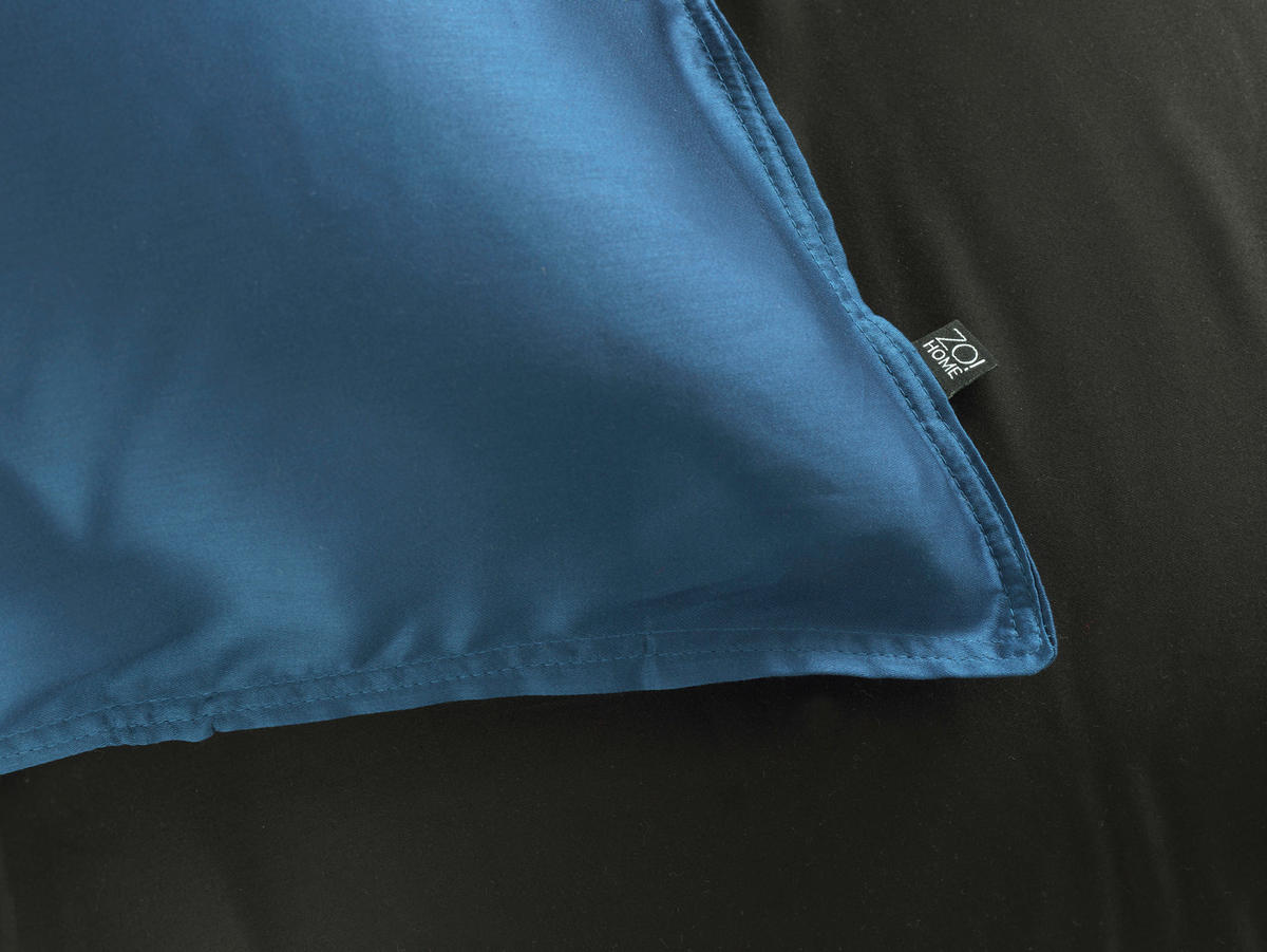 BETTWÄSCHE 2-teilig Satinado Makosatin 155/220 cm  - Azurblau, Basics, Textil (155/220cm)