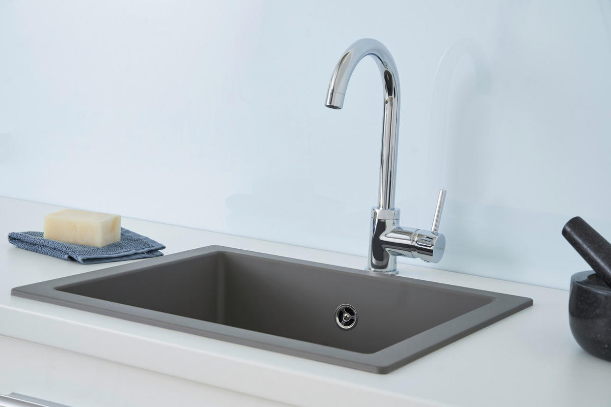 SPÜLE 1712OHIO50X44G  - Grau, Trend, Glas/Kunststoff (50/19/44cm) - Respekta