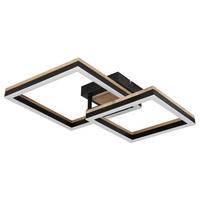 PLAFONIERĂ CU LED - opal/maro închis, Design, plastic/metal (49/38/9,3cm) - Globo