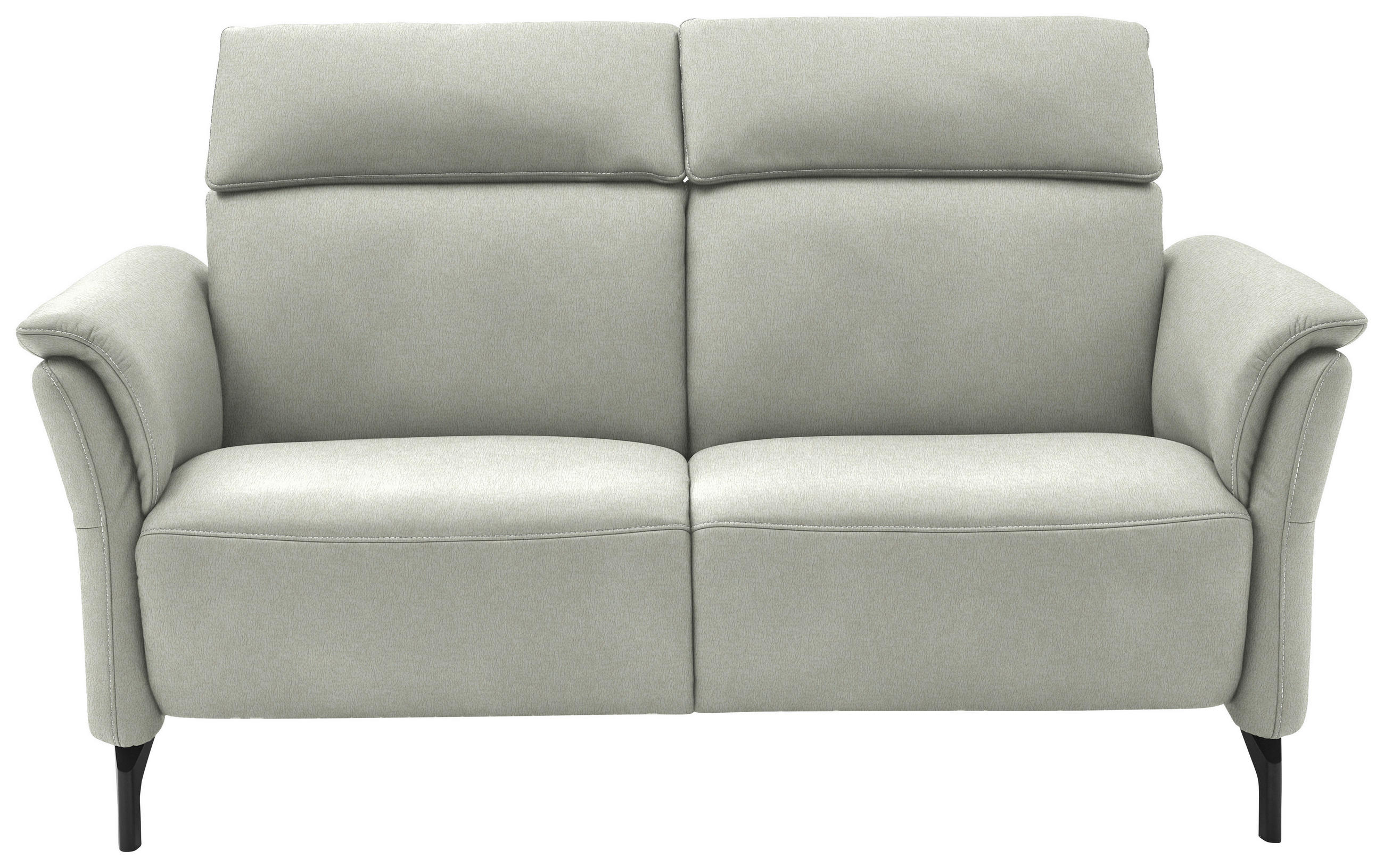 2-SITZER-SOFA in Mikrofaser Hellgrau  - Hellgrau/Schwarz, KONVENTIONELL, Textil/Metall (178/103/95cm) - Dieter Knoll