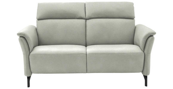 2-SITZER-SOFA in Mikrofaser Hellgrau - Hellgrau/Schwarz, KONVENTIONELL, Textil/Metall (178/103/95cm) - Dieter Knoll