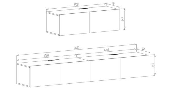 LOWBOARD Newniq  in 240/36,7/45 cm  - Weiß, Design, Holzwerkstoff (240/36,7/45cm) - Hom`in