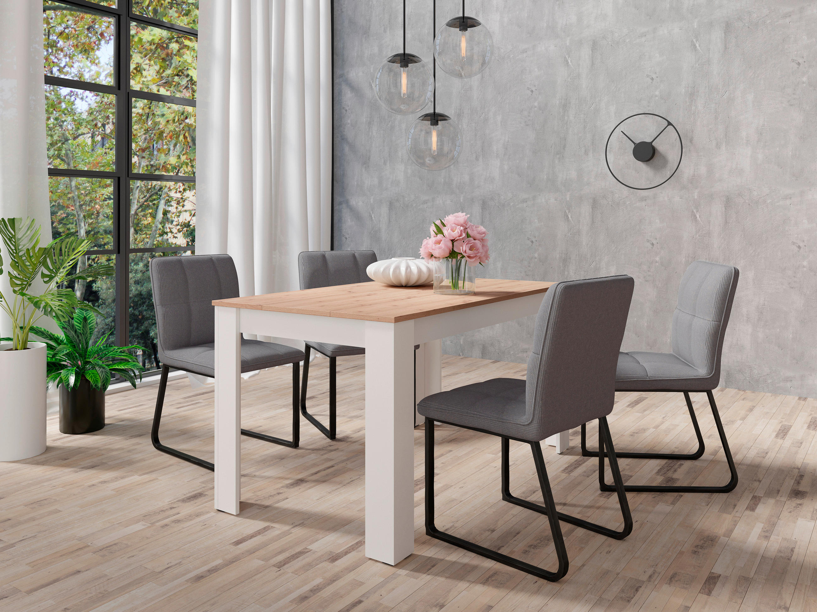 ESSTISCH in Holzwerkstoff 120/80/75 cm   - Weiß/Eiche Artisan, LIFESTYLE, Holzwerkstoff (120/80/75cm) - MID.YOU