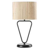 TISCHLEUCHTE MADU 25/17/46 cm  - Beige/Schwarz, Natur, Kunststoff/Textil (25/17/46cm)
