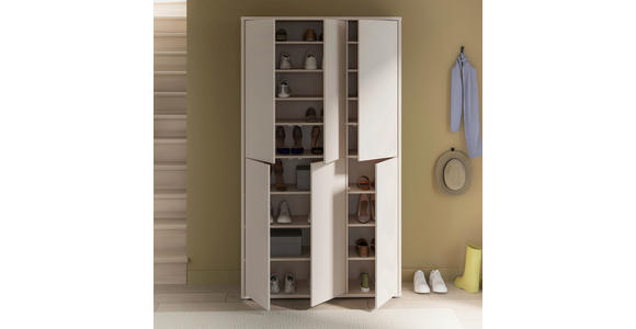 SCHUHSCHRANK  in 109,2/191,9/34,9 cm  - Sandfarben/Grau, Basics, Holzwerkstoff/Kunststoff (109,2/191,9/34,9cm) - Xora