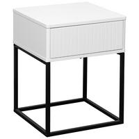 NACHTTISCH 40/52/38,5 cm  Schwarz, Weiss  - Weiss/Schwarz, Design, Holzwerkstoff/Metall (40/52/38,5cm) - Carryhome