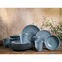 KOMBINOVANÝ SERVIS, 16-dielne, kamenina - modrá, keramika (34/31/33cm) - Creatable
