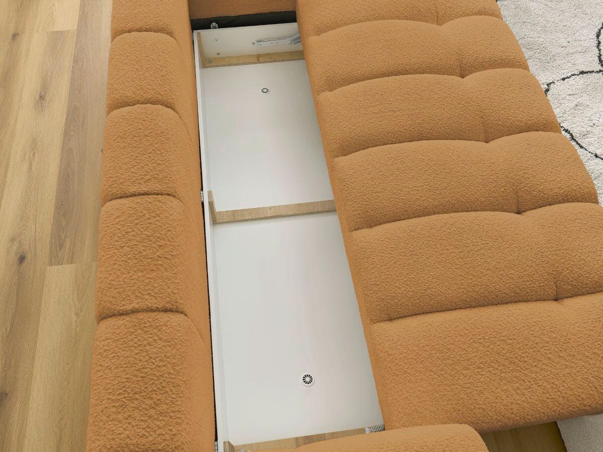 SCHLAFSOFA FUJI Bouclé Gelb  inkl.  - Gelb/Schwarz, MODERN, Kunststoff/Textil (251/113/88cm)