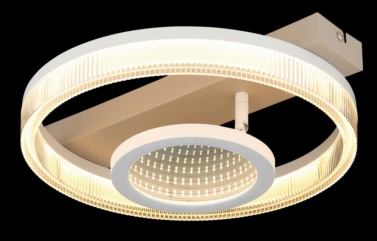 LED-DECKENLEUCHTE 36/33/10 cm   - Sandfarben/Transparent, Design, Kunststoff/Metall (36/33/10cm) - Globo