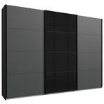 SCHWEBETÜRENSCHRANK  in Graphitfarben, Schwarz  - Graphitfarben/Schwarz, Design, Glas/Holzwerkstoff (270/210/65cm) - Carryhome