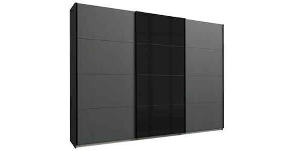 SCHWEBETÜRENSCHRANK  in Graphitfarben, Schwarz  - Graphitfarben/Schwarz, Design, Glas/Holzwerkstoff (270/210/65cm) - Carryhome