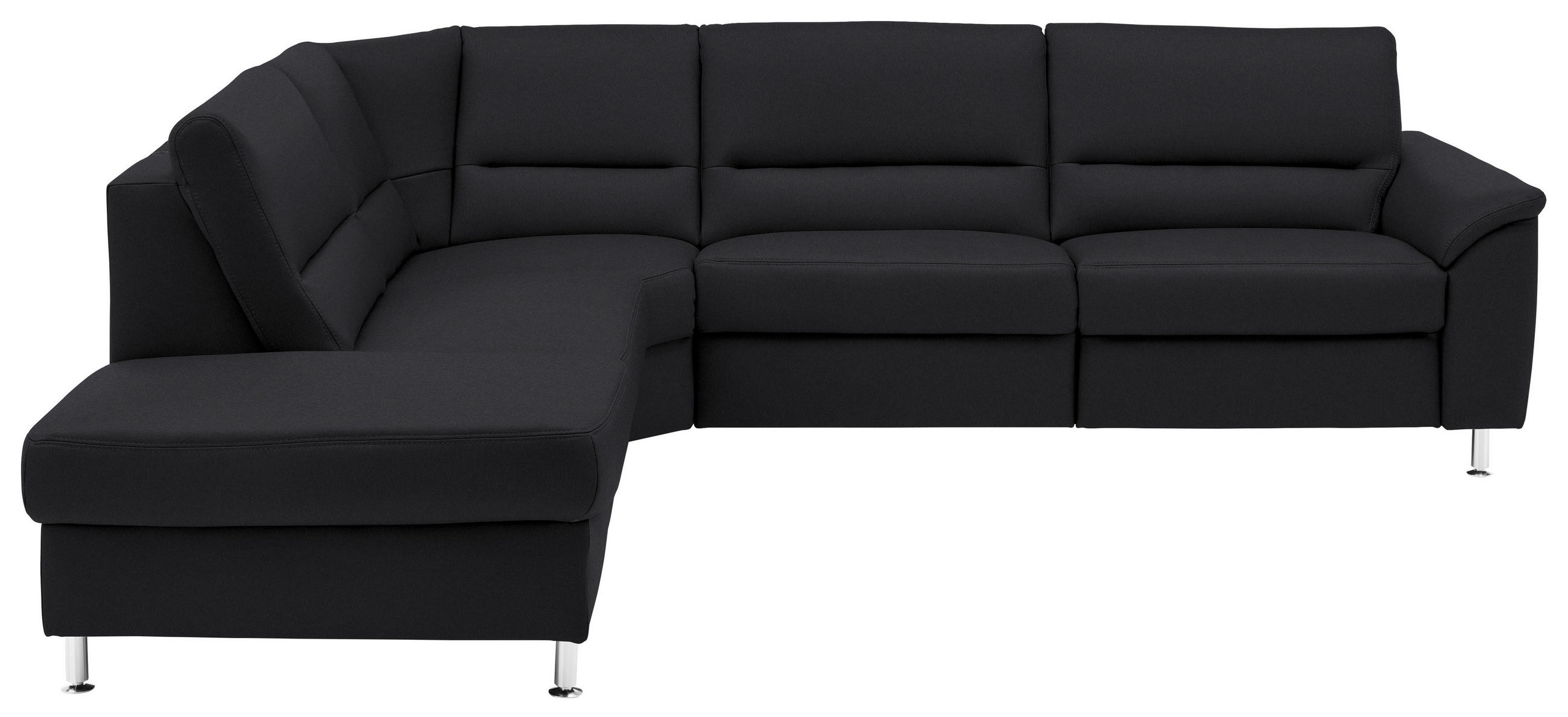 ECKSOFA in Echtleder Anthrazit  - Anthrazit/Alufarben, Basics, Leder/Metall (249/290cm) - Beldomo Premium