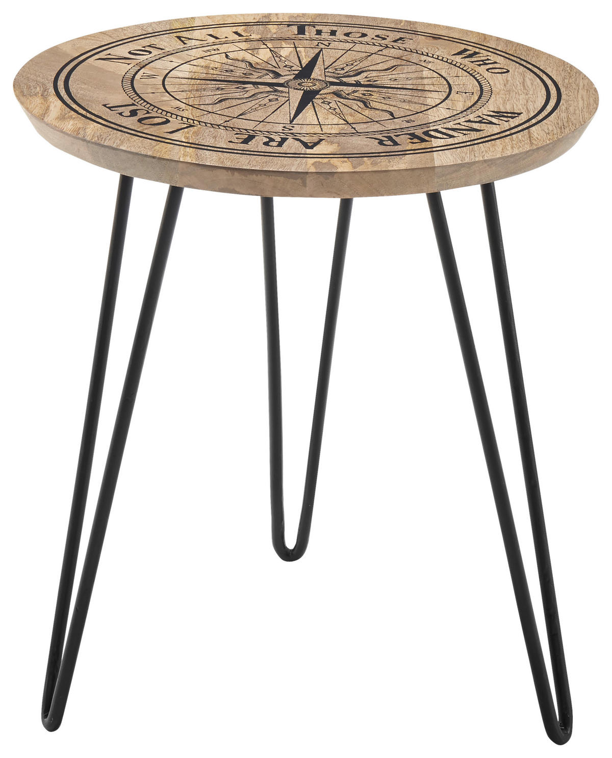 KONFERENČNÍ STOLEK, přírodní barvy, černá, dřevo, kov, 46/46/51 cm - černá/přírodní barvy, kov/dřevo (46/46/51cm) - Xora