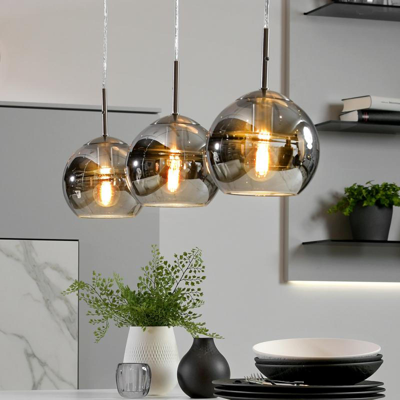 HÄNGELEUCHTE 75/16/150 cm   - Silberfarben/Schwarz, Design, Glas/Metall (75/16/150cm) - Villeroy & Boch