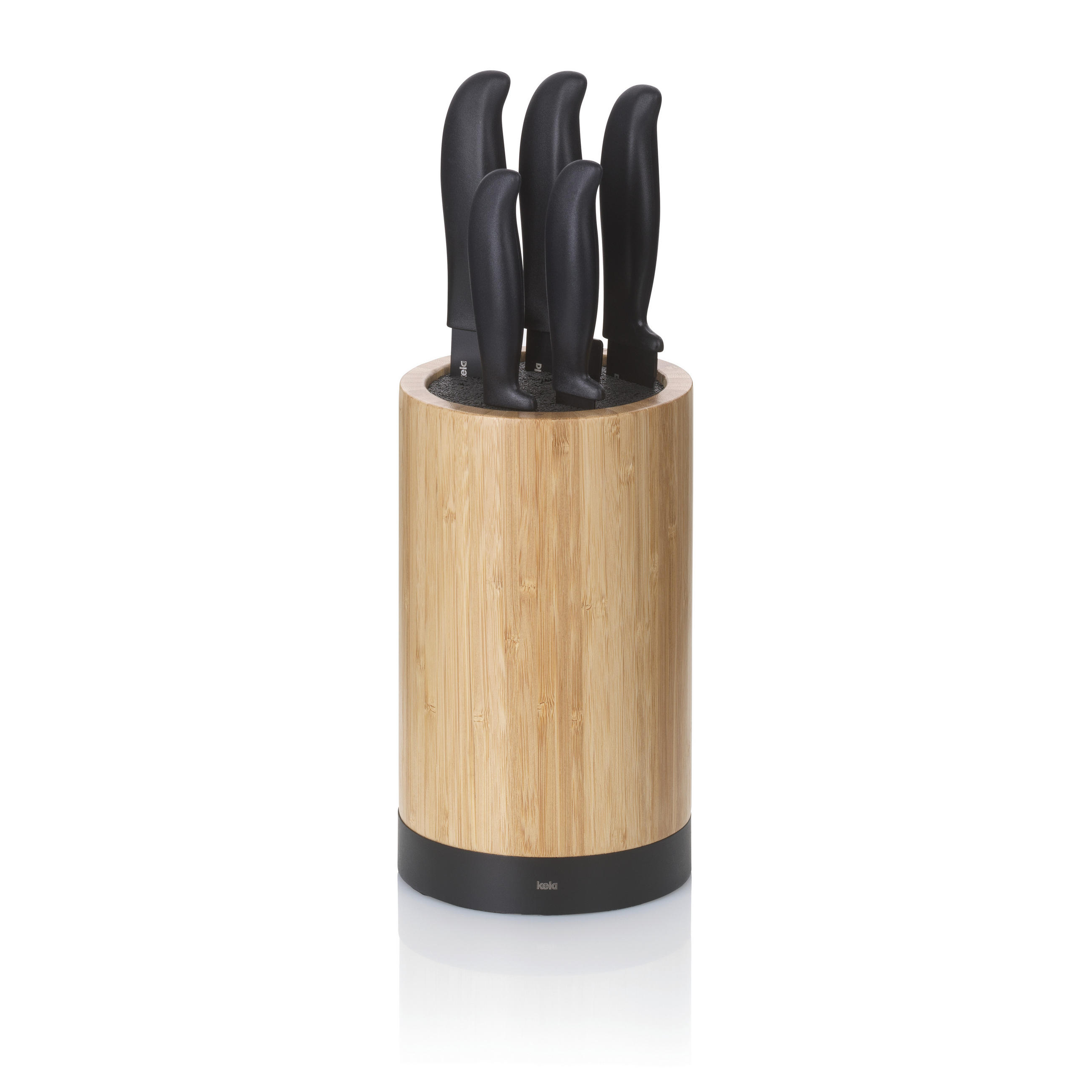 MESSERBLOCK Acida 6-teilig  - Hellbraun/Schwarz, KONVENTIONELL, Holz (11/34,5cm) - Kela