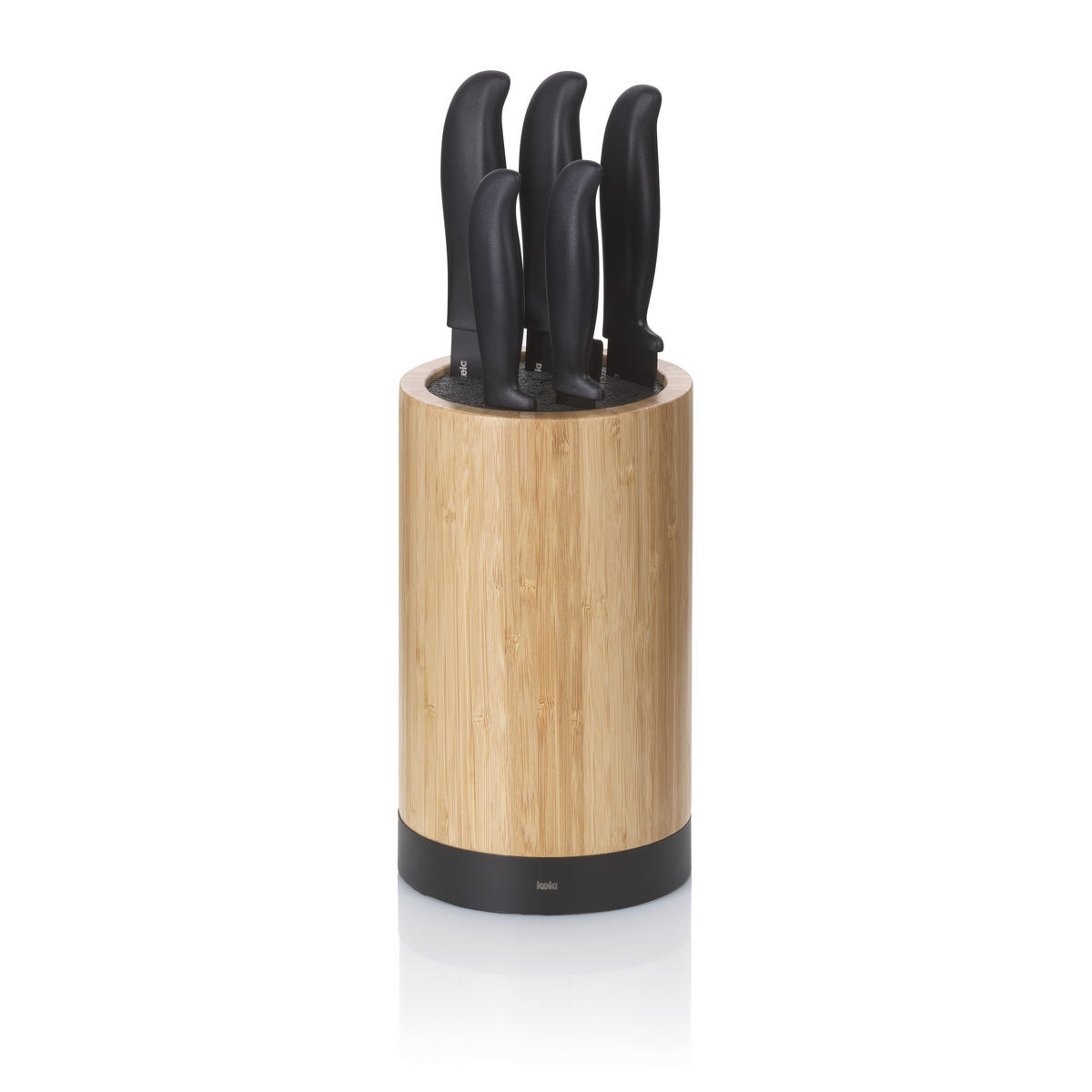 MESSERBLOCK Acida 6-teilig  - Hellbraun/Schwarz, KONVENTIONELL, Holz (11/34,5cm) - Kela