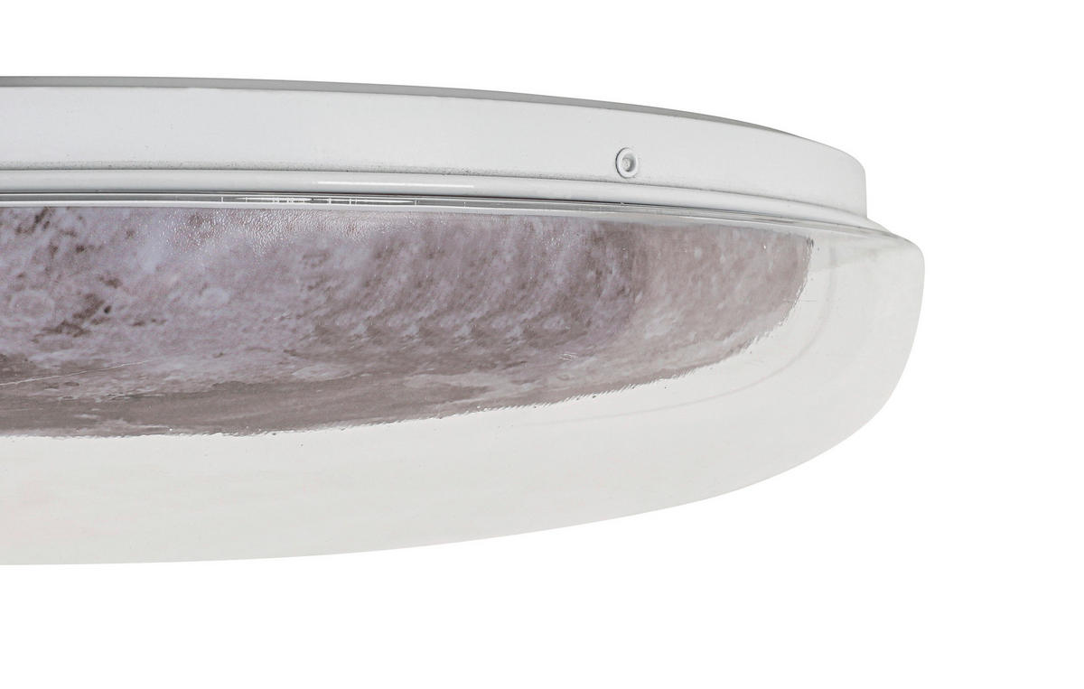 LED-DECKENLEUCHTE Derby 40/8 cm   - Transparent/Silberfarben, Trend, Kunststoff/Metall (40/8cm) - Novel