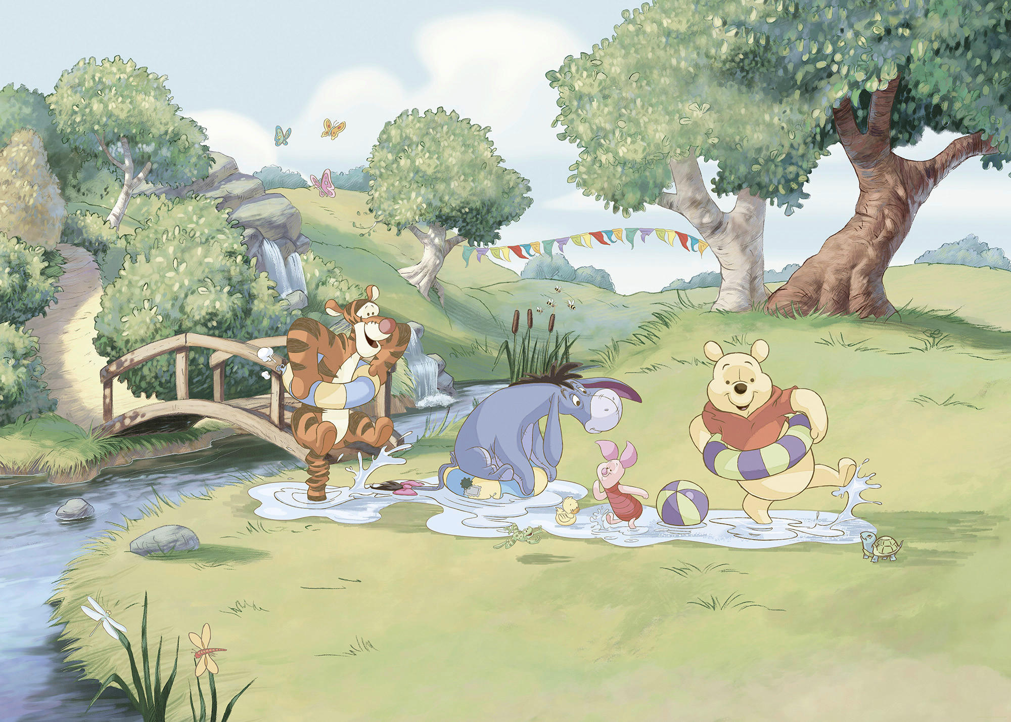 FOTOTAPETE WINNIE THE POOH FRIENDSHIP  - Naturfarben, Design, Textil (350/250cm) - Disney