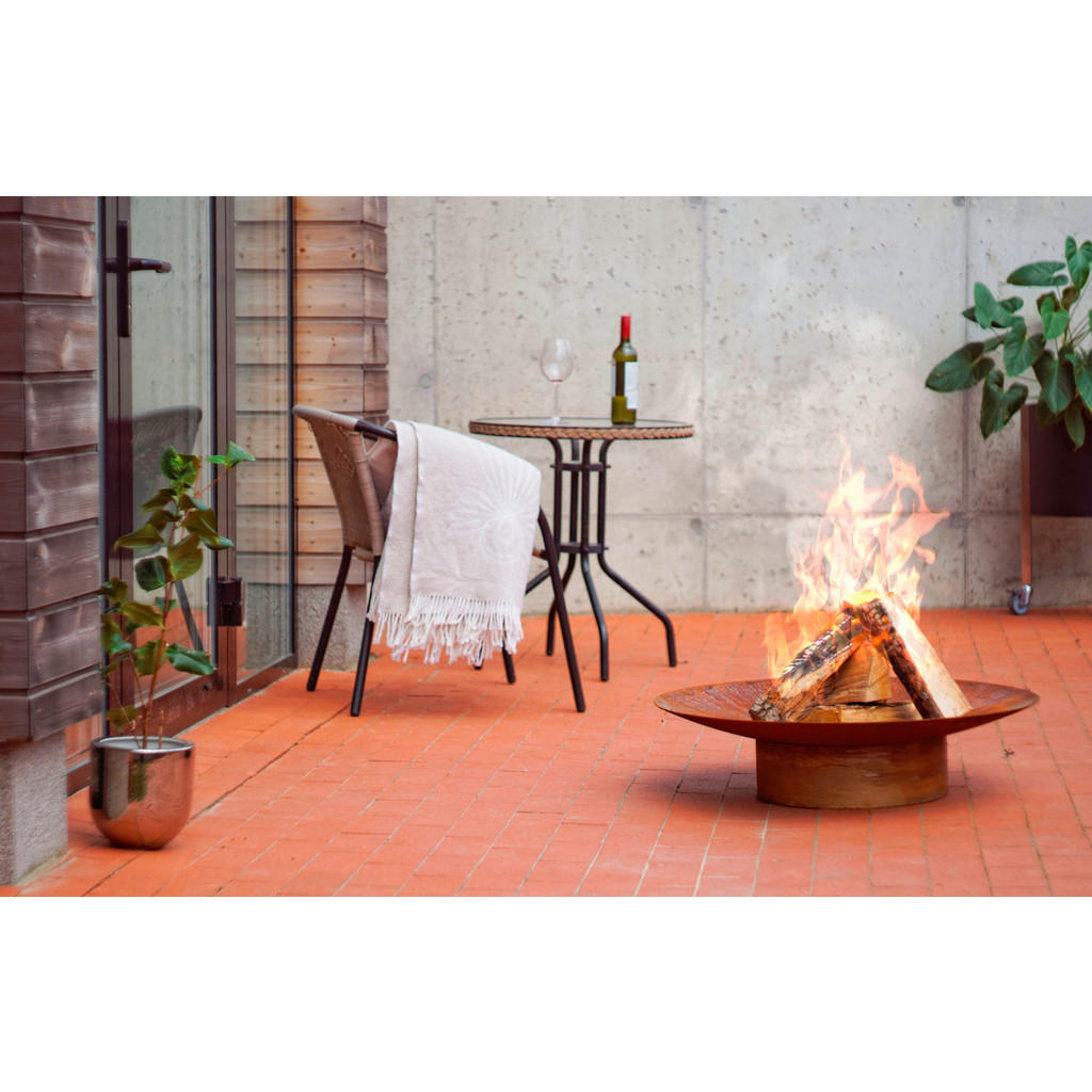 Thumbnail - Ambia Garden Feuerschale Svenskav Grace M 2075, Rost, Metall, 58x13.6x58 cm, Grüner Punkt, Made in Europe, Handmade in E...