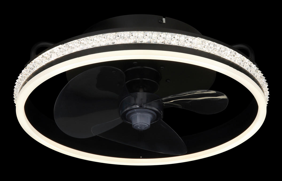 VENTILATOR STROPNI  prozirno, crna   siva   - siva/prozirno, Design, metal/plastika (40/14,5cm) - Globo