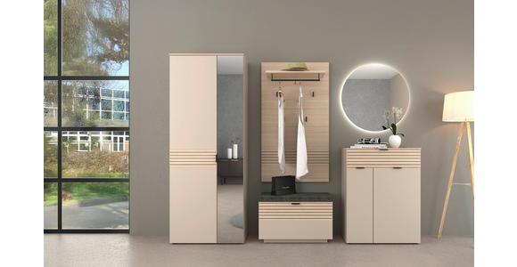 GARDEROBE 6-teilig  in 264/202/38 cm  - Kaschmir/Eichefarben, Design, Holzwerkstoff/Textil (264/202/38cm) - Xora