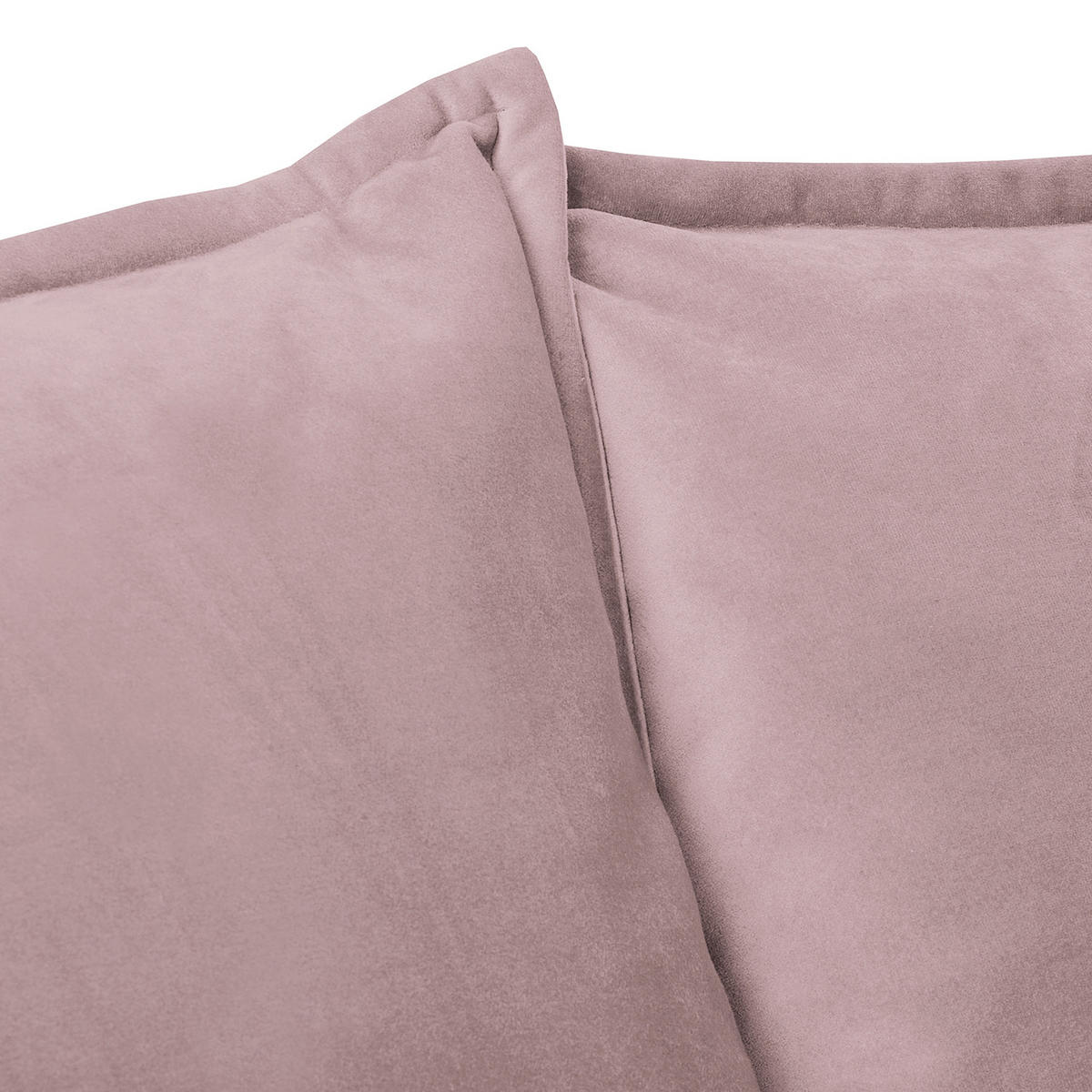 2-SITZER-SOFA JULI Samt Rosa  - Schwarz/Rosa, Design, Holz/Textil (138/86/100cm) - P & B