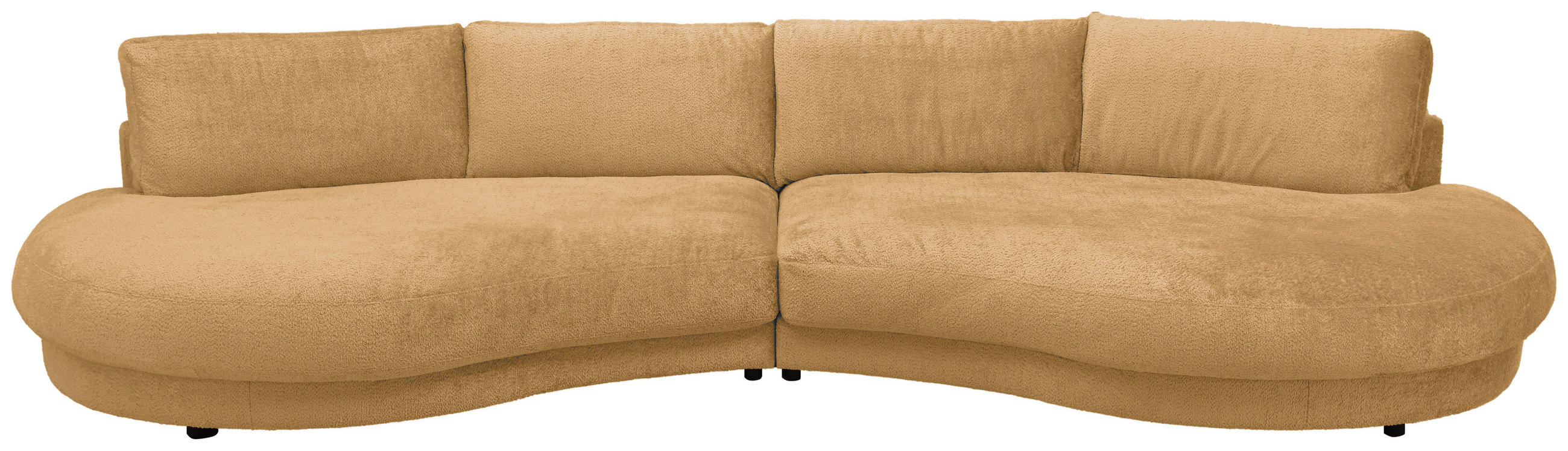 BIGSOFA Chenille Goldfarben  - Goldfarben/Schwarz, Design, Kunststoff/Textil (410/86/166cm) - Pure Home Lifestyle