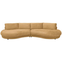 BIGSOFA Chenille Goldfarben  - Goldfarben/Schwarz, Design, Kunststoff/Textil (410/86/166cm) - Pure Home Lifestyle