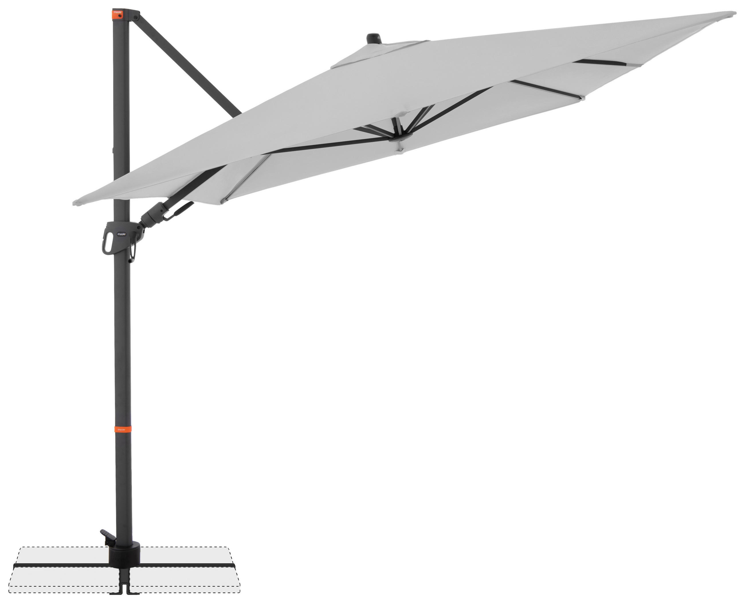 AMPELSCHIRM 300x240 cm  - Anthrazit/Hellgrau, Basics, Textil/Metall (320/240cm) - Doppler
