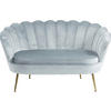 2-SITZER-SOFA Samt Hellgrau  - Goldfarben/Hellgrau, MODERN, Textil/Metall (136/78/77cm) - Livetastic